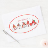 メリークリスマス格言 楕円形シール (封筒)