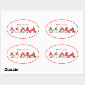 メリークリスマス格言 楕円形シール (シート)