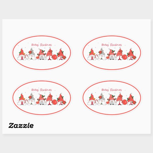 メリークリスマス格言 楕円形シール (シート)