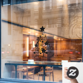 メリークリスマス様式パーソナライズされたの木 ウィンドウサイン