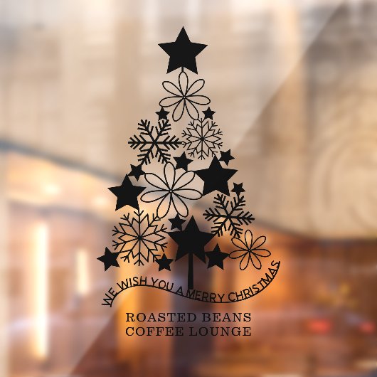 メリークリスマス様式パーソナライズされたの木 ウィンドウサイン (シート2)