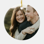 メリークリスマス樺の木ユーカリトゥス銅写真 セラミックオーナメント (裏面)