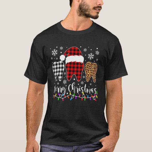 メリークリスマス歯おもしろい科クリスマス Tシャツ (正面)