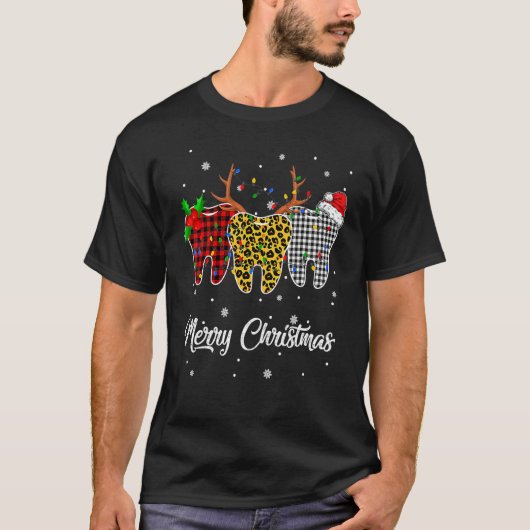 メリークリスマス歯の衣装 歯科助手 Xmas Tシャツ (正面)