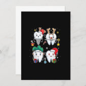 メリークリスマス歯科クルー歯医者アシスタントテエ 招待状 (正面/裏面)