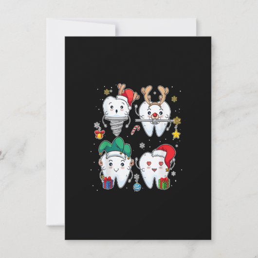 メリークリスマス歯科クルー歯医者アシスタントテエ 招待状 (正面)