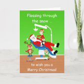 メリークリスマス歯科医サンタ カード (正面)