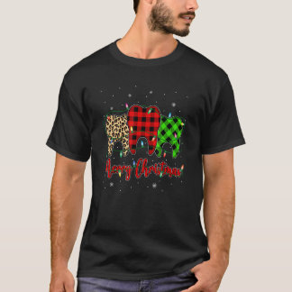 メリークリスマス歯科医ティースバッファローplaidキリスト tシャツ