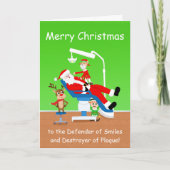 メリークリスマス歯科衛生士サンタ カード (正面)