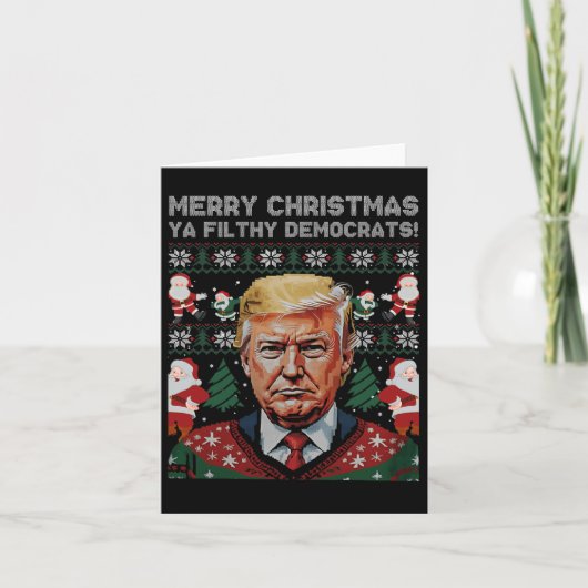 メリークリスマス民主党汚物屋おもしろいクリスマス カード (正面)