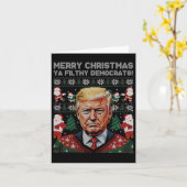 メリークリスマス民主党汚物屋おもしろいクリスマス カード (黄色い花)
