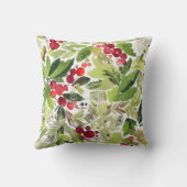 メリークリスマス水カラーフローラ休日 クッション (裏面)
