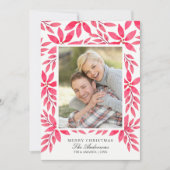 メリークリスマス水彩ポインセ絵を描チア シーズンカード (正面)