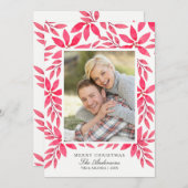 メリークリスマス水彩ポインセ絵を描チア シーズンカード (正面/裏面)