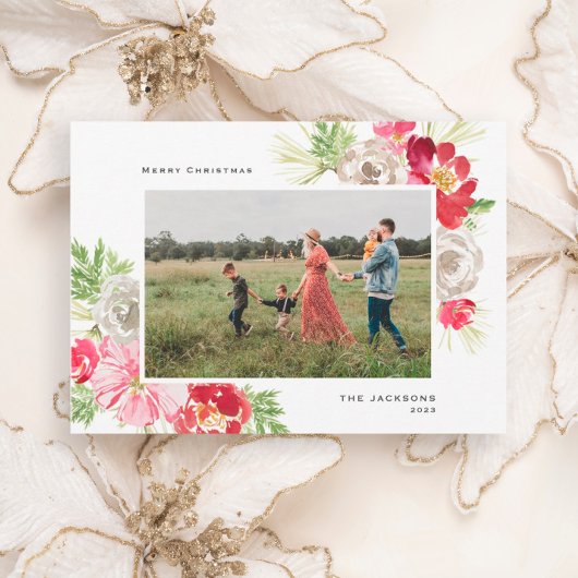 メリークリスマス水彩花 シーズンカード