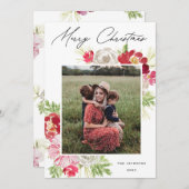 メリークリスマス水彩花 シーズンカード (正面/裏面)