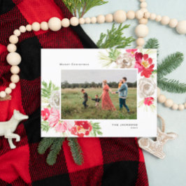 メリークリスマス水彩花 シーズンポストカード