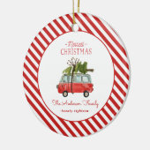 メリークリスマス水彩車 セラミックオーナメント (左)