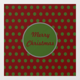 メリークリスマス水玉模様窓貼り（マルーン） ウィンドウサイン