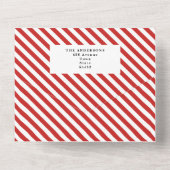 メリークリスマス水色ビンテージ オールインワン招待状 (裏面)