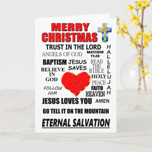 メリークリスマス永遠の救い カード (黄色い花)