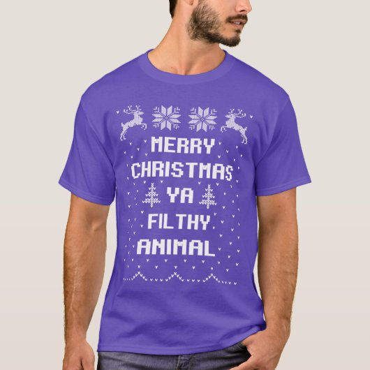 メリークリスマス汚い動物ヴィンテージ Tシャツ (正面)