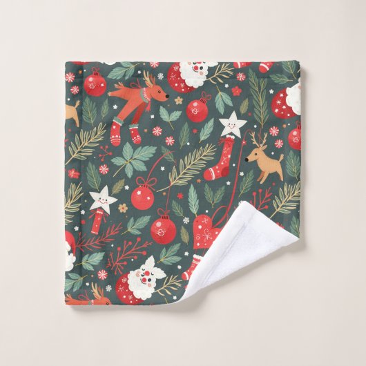 メリークリスマス泣き声 バスタオルセット (ウォッシュタオル)