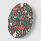 メリークリスマス泣き声 ラージ壁時計 (傾斜)