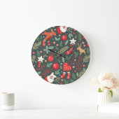 メリークリスマス泣き声 ラージ壁時計 (ホーム)