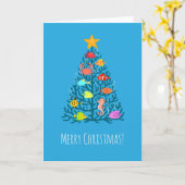 メリークリスマス海中サンゴ熱帯魚 カード (黄色い花)