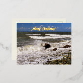 メリークリスマス海波ビーチ写真 箔シーズンポストカード (正面/裏面)
