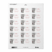 メリークリスマス深紅色樺の木ブランチ ラベル (フルシート)