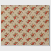 メリークリスマス深紅色 ラッピングペーパー (フラット)