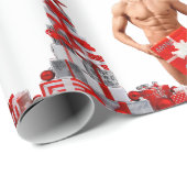 メリークリスマス滑りやすいジョー赤い白い銀の贈り物 ラッピングペーパー (ロールコーナー)