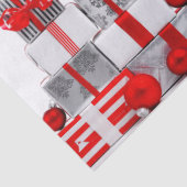 メリークリスマス滑りやすいジョー赤い白い銀の贈り物 薄葉紙 (詳細)