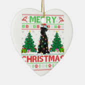 メリークリスマス照明醜いジャイアントシュナウツァーギフト セラミックオーナメント (右)
