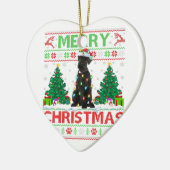 メリークリスマス照明醜いジャイアントシュナウツァーギフト セラミックオーナメント (左)