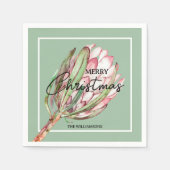 メリークリスマス熱帯花 スタンダードカクテルナプキン (正面)