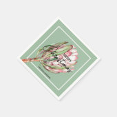 メリークリスマス熱帯花 スタンダードカクテルナプキン (角)