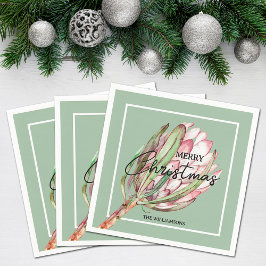 メリークリスマス熱帯花 スタンダードカクテルナプキン