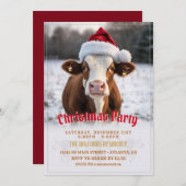 メリークリスマス牛 招待状 (正面/裏面)