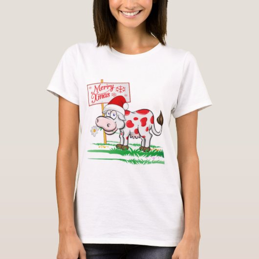 メリークリスマス牛 Tシャツ (正面)
