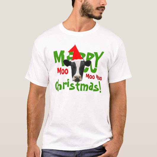 メリークリスマス牛Tシャツ Tシャツ (正面)