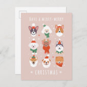 メリークリスマス犬たち シーズンポストカード (正面/裏面)