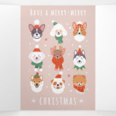 メリークリスマス犬たち 三つ折りクリスマスカード (内部中)