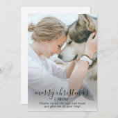 メリークリスマス犬と母が犬から写真 シーズンカード (正面/裏面)