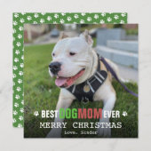 メリークリスマス犬のママ犬の写真フラット シーズンカード (正面/裏面)