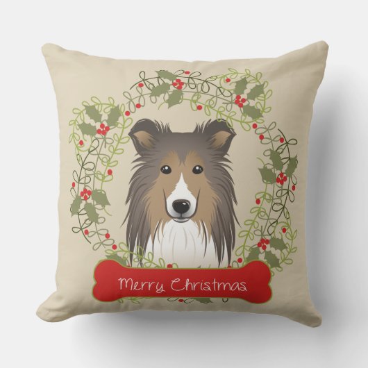 メリークリスマス犬の品種 クッション (正面)