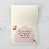 メリークリスマス犬の恋人パーソナライズされた- サンキューカード (内部)