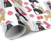 メリークリスマス犬パターン ラッピングペーパー (ロールコーナー)